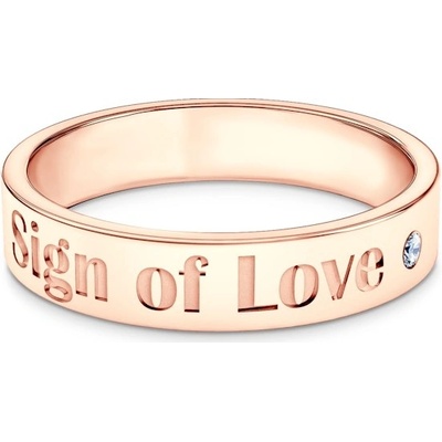 Savicki Partnerský prsteň Sign of Love ružové zlato diamant plochý OP SAV2 D R
