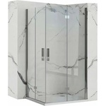 Rea Правоъгълна душ кабина с плъзгащи се врати Rea Molier 80x90 хром (5902557357314+5902557357321)