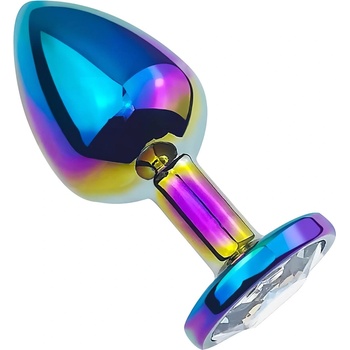 Sunfo Сънфо - метален анален плуг с бял камък (дъга)