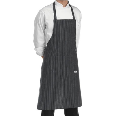 Egochef Черна раирана предна престилка Его Шеф (6103 054a)