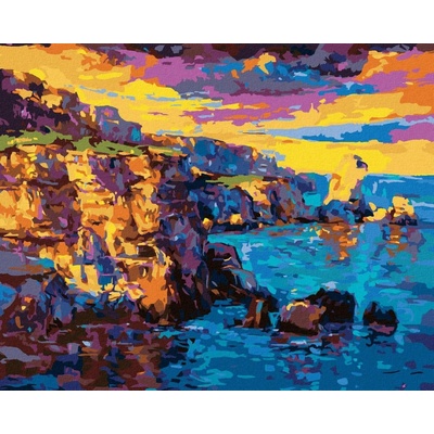 Zuty Malování Podle Čísel Útes Ve Stylu Impresionismu 80 x 100 Cm Plátno Rám