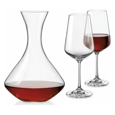 Plastimex karafa 1,5l + sklen. 450ml-2ks, SANDRA, BOHEM.CR., DB, sklo