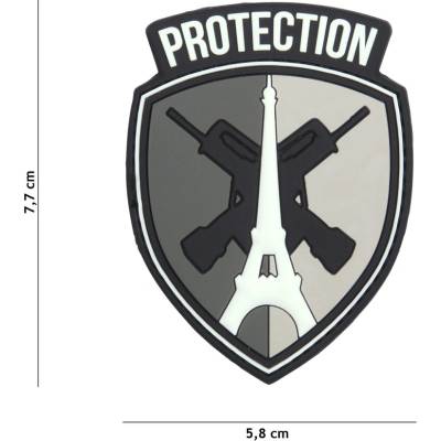 Gumová nášivka 101 Inc Paris Protection - sivá