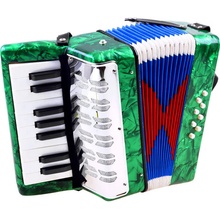 JOKO veľký detský akordeón harmonika pre deti zelený 23 cm x 23 cm