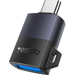 Yesido OTG адаптер - Yesido GS31 - Type-C → USB, QC18W, алуминий, Plug&Play - Сив