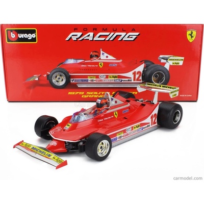 Bburago Ferrari F1 312t4 N 12 Winner South Africa Gp Kyalami (with Pilot) 1979 Gilles Villeneuve 1:18 Red