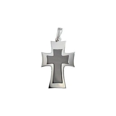 Infinitysilver Stříbrný přívěsek křížek černý střed SP232811