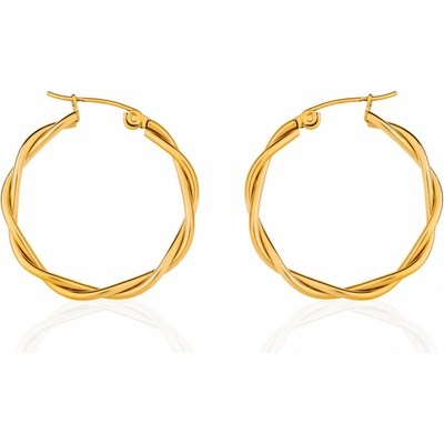 Franco Bene Deformované náušnice úzké pozlacené 968