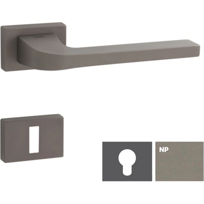 Obdelníková klika TUPAI kování TI - SUPRA - RT 3097RT zamak kl./ kl. + PZ rozety 52x52mm (otvor pro vložku), Povrch: NP - Nikl perla (142) 8584138255911