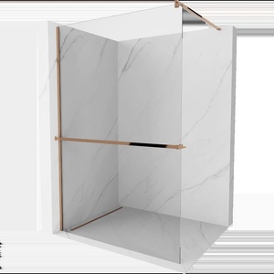 Mexen Kioto+ душ кабина с рафт, тип Walk-in, 115 x 200 см, прозрачна, розово злато - 800-115-121-60-00 (800-115-121-60-00)