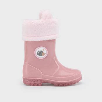 Mayoral Гумени ботуши в розово с таралеж и плюшени детайли за мини момиче Майорал