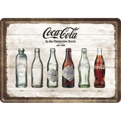 Postershop Plechová pohlednice - Coca-Cola (lahve)