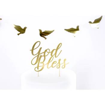 PartyDeco Украса за торта - God Bless