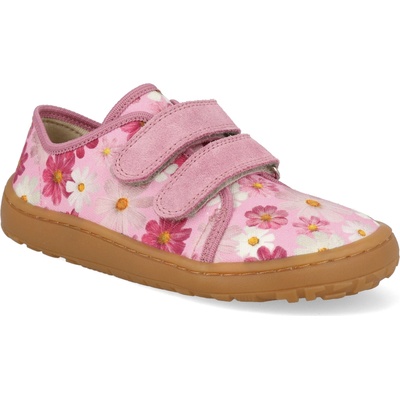 Froddo Barefoot detské plátené topánky Canvas Flowers ružové