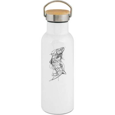 123TRIKO termoska Pstruh Line Art, černý potisk 500 ml rybaření
