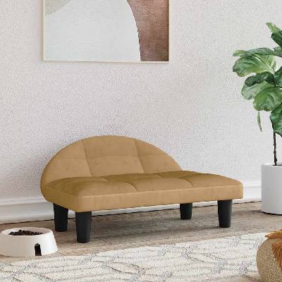 vidaXL Кучешко легло Кафяв 70x52x30 см кадифе (171943)