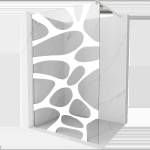 Mexen Kioto стена за душ Walk-in 130 x 200 см, бяла вълна 8 мм, полиран никел - 800-130-101-97-97 (800-130-101-97-97)