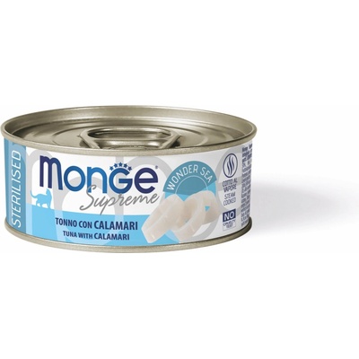 MONGE SUPREME STERILISED tuniak a kalamáre 80 g