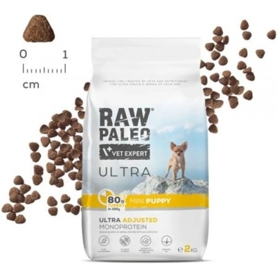 VetExpert Raw Paleo Ultra Turkey Mini Puppy - висококачествена монопротеинова кучешка храна за подрастващи кучета от дребни породи с пуйка, 2 кг, Vet Expert - Полша
