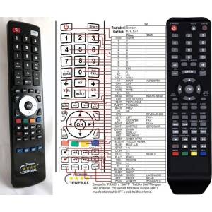 GENERAL SENCOR SLT2629DVBT, SLT3229DVBT, SLT42F29DVBT - съвместимо дистанционно управление на марката General (SLT2629DVBT, SLT3229DVBT, SLT42F29DVBT) Дистанционно