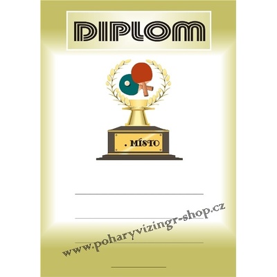 VIZINGR Ping pong diplom A4 č.14