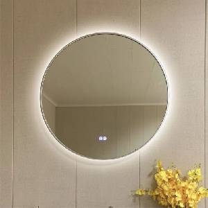 Inter Ceramic Огледало с осветление и антизапотяване Inter Ceramic, 80 см, алуминиева рамка, сатенена (1855/80 SATIN)