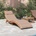 vidaXL | Шезлонг | 1-човек тауpe 55 x 184 x 64 см Солидно акациево дърво (367636)