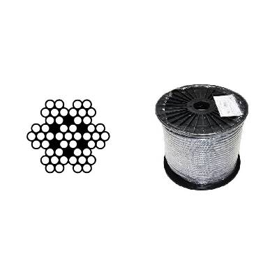 Lano nerezové,ocel A4 DIN3055 (7×7) malá cívka 4mm nerez A4 (cívka (50m))