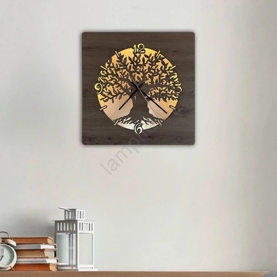 Li-Go 23537/DUB2 - LED часовник с регулируема яркост LED/10W/5V 20000 mAh 42x42 cm дъб + ДУ (LO0047)