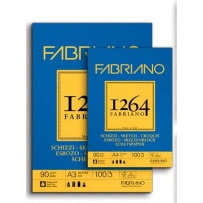 Fabriano 1264 Sketch - skicovací blok A4, 90 g, 120 listů, drátěná vazba