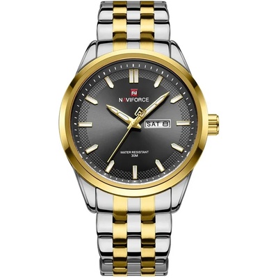 Curren Мъжки часовник Naviforce Twingle, Неръждаема стомана, Златист / Черен (NAVIFORCE-9203-GOLD-BLACK)