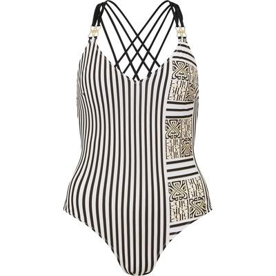 Biba Бански костюм Biba Women's Kayla Plunge Swimsuit - Logo Stripe