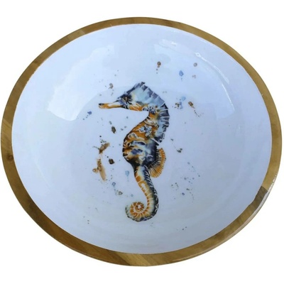 SEA Club Mísa - Mořský koník, mangové dřevo se smaltem 25 x 7,5 cm