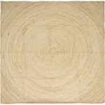vidaXL Килим за площ Естествено и бяло 240 x 240 cm юта (42010727)