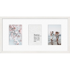 STYLER Рамка за 3 снимки Kyoto с бяло паспарту 23 x 46 см бяла (RA-15132)