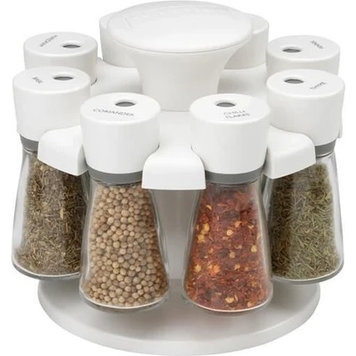 Cole & mason Комплект за подправки herb & spice - 8 части + стойка - бял цвят (h 106859)