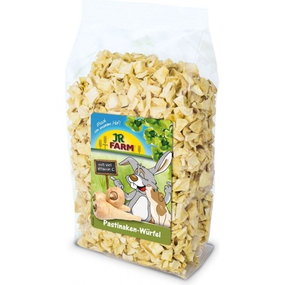 JR FARM - Кубчета пащърнак с много сурови фибри за гризачи и зайци джуджета, 125 гр