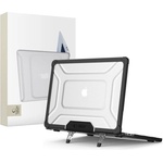 Tech-Protect Калъф със стойка за MacBook Air 13 M2 / M3 / M4 / 2023-2025 от Tech Protect SmartShell Pro - Черен / Прозрачен (5906302363551)