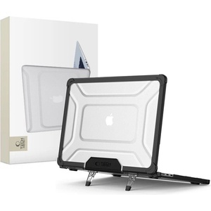 Tech-Protect Калъф със стойка за MacBook Air 13 M2 / M3 / M4 / 2023-2025 от Tech Protect SmartShell Pro - Черен / Прозрачен (5906302363551)