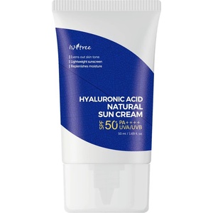 ISNTREE Hyaluronic Acid Natural Sun Cream SPF50+/PA++++ - Хидратиращ физически слънцезащитен крем SPF50+/PA++++ 50мл