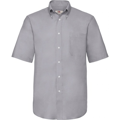 Fruit of the Loom košel'a Oxford krátký rukáv F12 šedá
