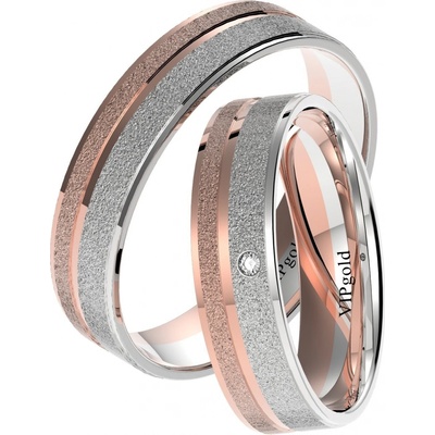 VIPgold Svadobné obrúčky 7822 bielo-červené zlato
