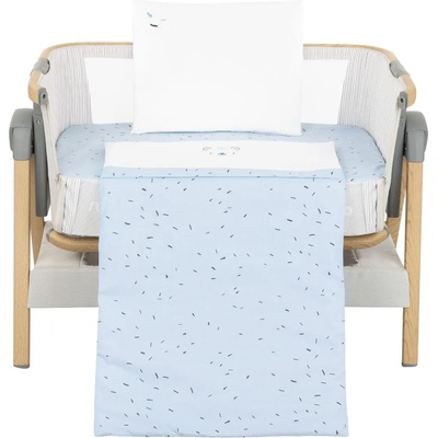 KikkaBoo Бебешки спален комплект 5 части KikkaBoo - Bear with me, Blue, за мини кошара (41101050067)