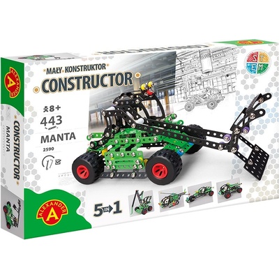 Alexander Toys Метален конструктор Alexander, 443 части - 5 модела в 1, Manta (AL2590)