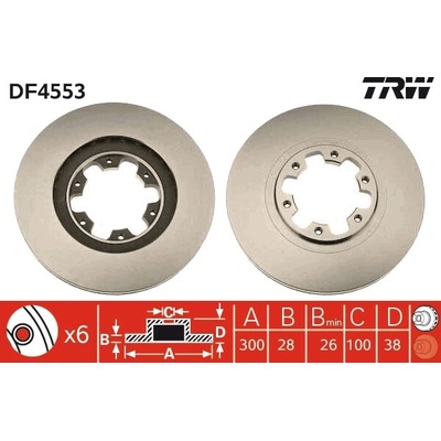 Brzdový kotúč TRW DF4553