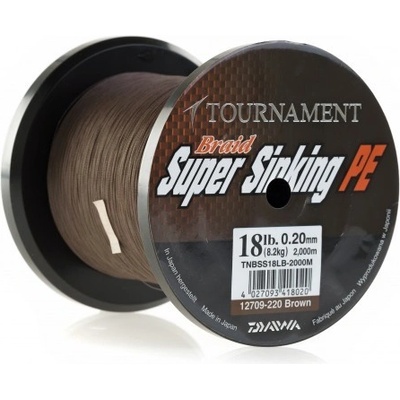 Daiwa šnúra Tournament Braid 2000m 0,23mm 25lb Super Sinking PE