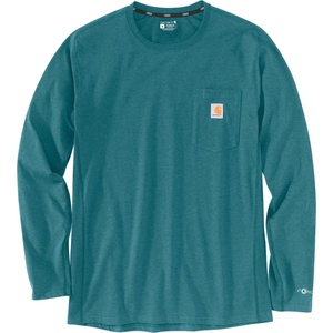 Carhartt WIP Мъжка блуза с дълъг ръкав Carhartt Midweight L/S Pocket T-Shirt Longsleeve - Harbor Teal Heather - размер XL (216-6969-0314)