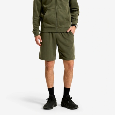 Domyos Pánské fitness kraťasy Essentials s kapsami na zip zelená