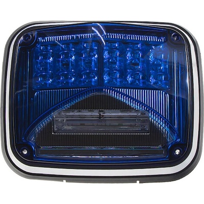 Výstražné LED světlo obdélníkové s přísvitem, 12-24V, modré, ECE R65, KF026BLU | Zboží Auto