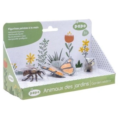 Papo Комплект 3 фигурки диви животни и насекоми от градината - Пеперуда, охлюв и насекомо - Papo (80009)